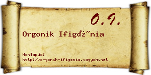 Orgonik Ifigénia névjegykártya